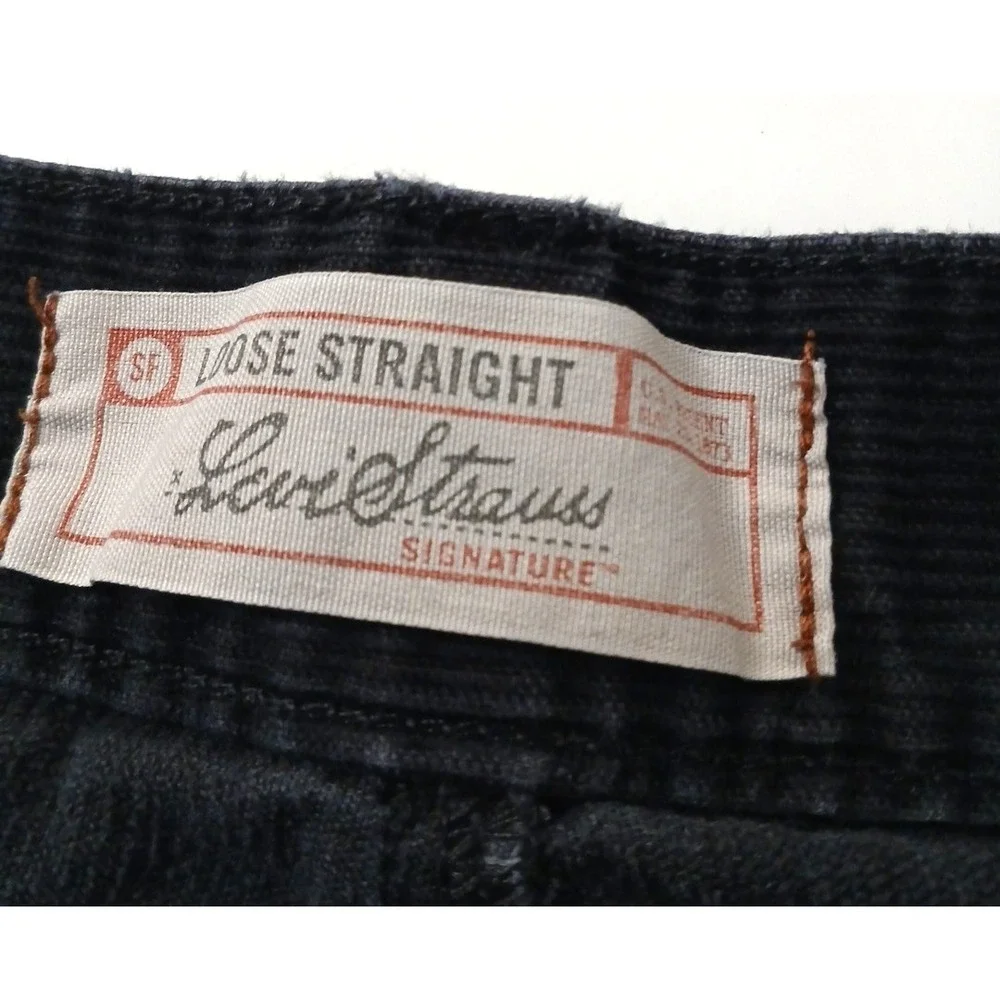 Levis 569 Corduroy‎ Low Loose Fit Jeans Mens 32X25 Black - Picture 4 of 8